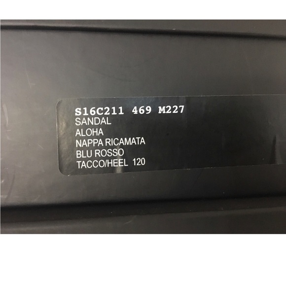 Dsquared  Aloha Napa Ricamata Blu Rosso Tacco Sandal 120mm - Picture 5 of 5